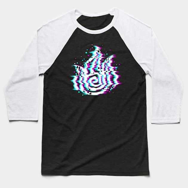 Firebending Glitch Baseball T-Shirt by Silentrebel